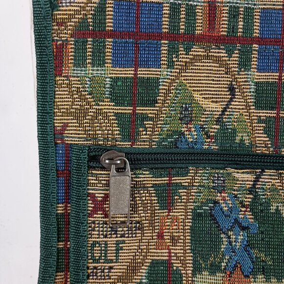 Golf Themed Tapestry Tote Bag With Zippered Pocket & Coin Purse - Picture 6 of 14
